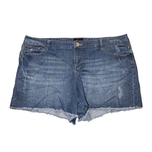 Torrid Women's Plus Size Distressed Cut Off Denim Jean Shorts Size 22 - Picture 1 of 5